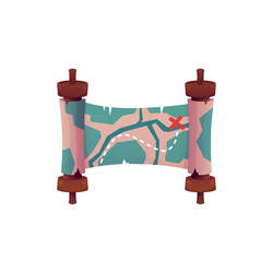 treasure map on an ancient scroll vector image