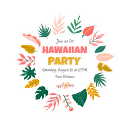 Tropical Summer Luau Party Banner Vector Image