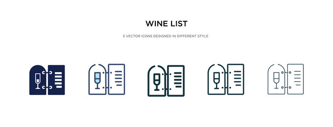 wine list icon in different style two colored vector image