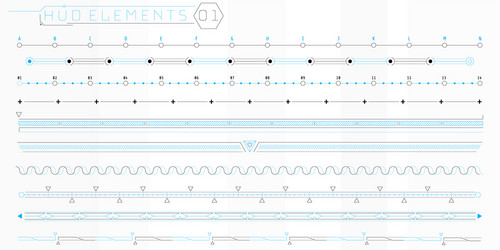 a set hud lines elements for futuristic vector image