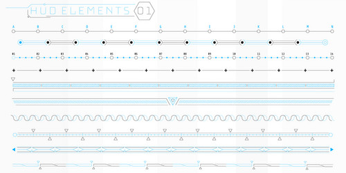 A set hud lines elements for futuristic vector