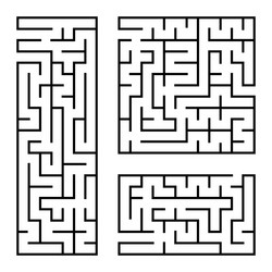 A set square and rectangular labyrinths Royalty Free Vector