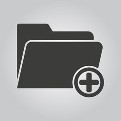 add to folder icon data and directory vector image