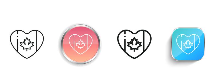 canada icon thin linear regular and button style vector image