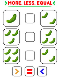 Compare the number of cucumbers write sign vector