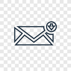 inbox concept linear icon isolated on transparent vector image