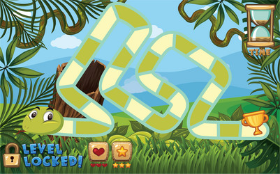 boardgame template with green forest background vector image