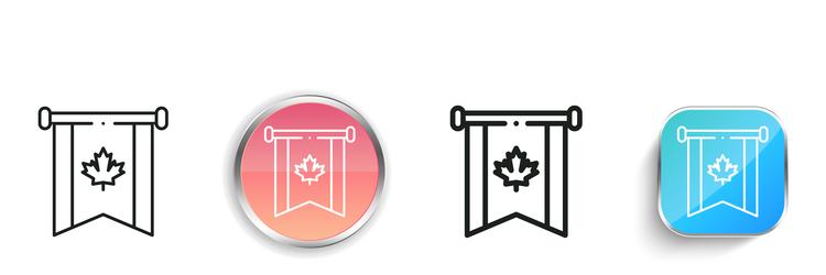 canada icon thin linear regular and button style vector image