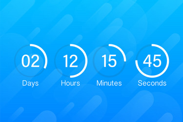 countdown clock counter timer ui app digital vector