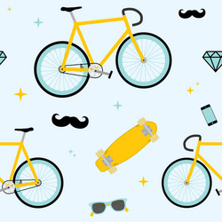 hipster objects pattern vector