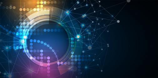 neural network concept connected cells with links vector image