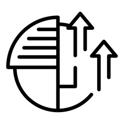 pie chart data icon outline business graph vector image