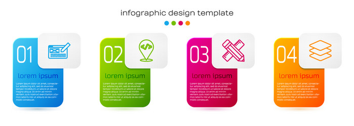set line ui or ux design front end development vector image