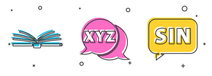 set open book xyz coordinate system vector image