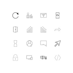 web linear thin icons set outlined simple vector image