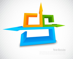 abstract background with 3d element vector image