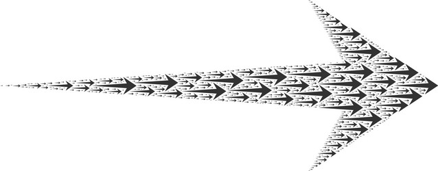 arrow right recursion collage itself items vector image