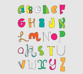 Bright letters sequence from a to z vector