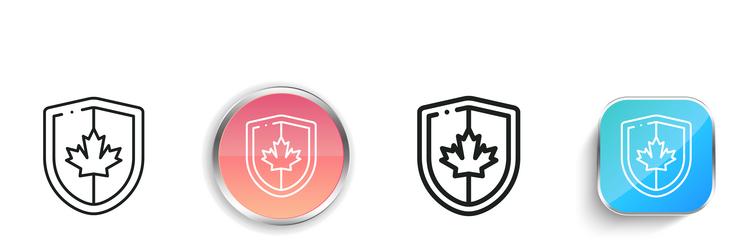 canada icon thin linear regular and button style vector image