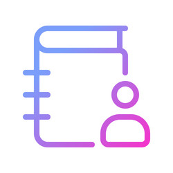 contact list pixel perfect gradient linear ui icon vector image