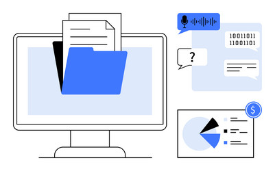 digital data management and analysis concept vector image