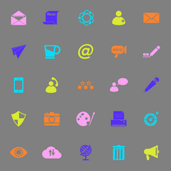 message and email color icons on gray background vector image