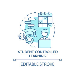 student controlled learning turquoise concept icon vector