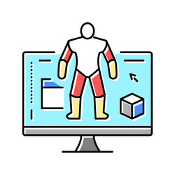 3d modeling characters color icon vector image