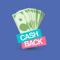 Cash back emblem isolated dollar money vector