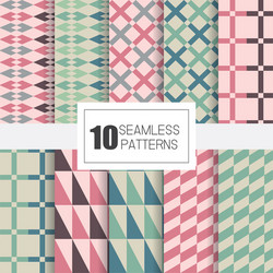 set of 10 seamless patterns with geometry design vector image