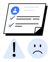 user profile document with checkmarks warning vector image