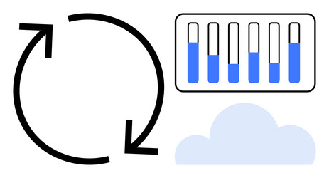 process automation with cloud integration and data vector image