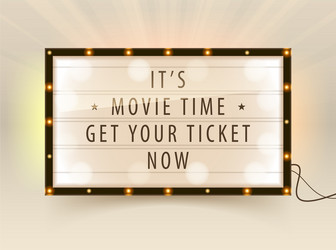 Retro Cinema Showtime Sign Vector Image