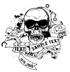 Vintage Skull with Scrolls Vector Image