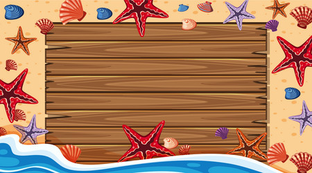 border template with summer theme in background vector