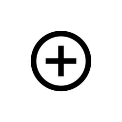 circle line icon with add symbol editable stroke vector image