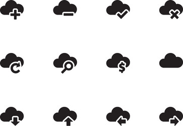 Cloud icons on white background vector