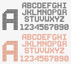 dotted font in retro style rounded and pixeled vector