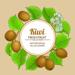 kiwi branches frame on color background vector image