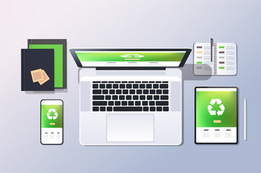 mobile computer recycle application recycling vector image