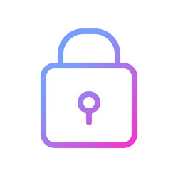 padlock pixel perfect gradient linear ui icon vector image