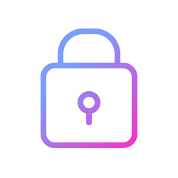 Padlock pixel perfect gradient linear ui icon vector