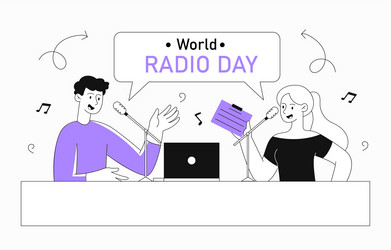 Radio day concept vector