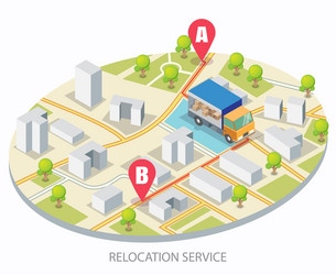 relocation service concept for web banner vector