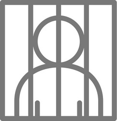 simple prisoner behind bars line icon symbol vector image
