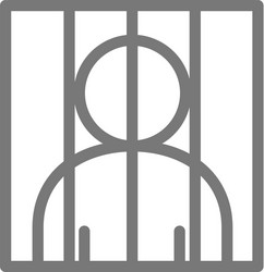 simple prisoner behind bars line icon symbol vector