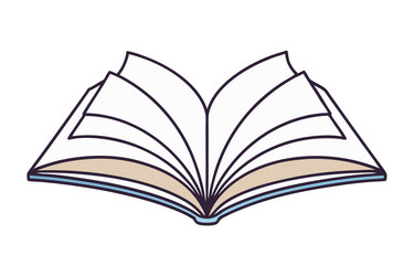 stylized single line open book drawing capturing vector image