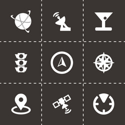 Black map icons set Royalty Free Vector Image - VectorStock