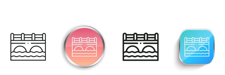 canal icon thin linear regular and button style vector image