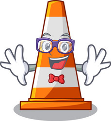 geek traffic cone on made in cartoon vector image